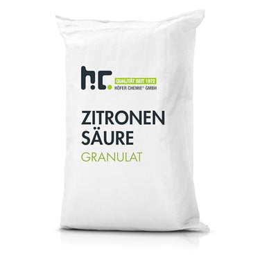 Höfer Chemie 25 kg Zitronensäure Granulat in Lebensmittelqualität - Entkalker, Allzweckreiniger und für DIY Pflege- & Reinigungsprodukte im Sale